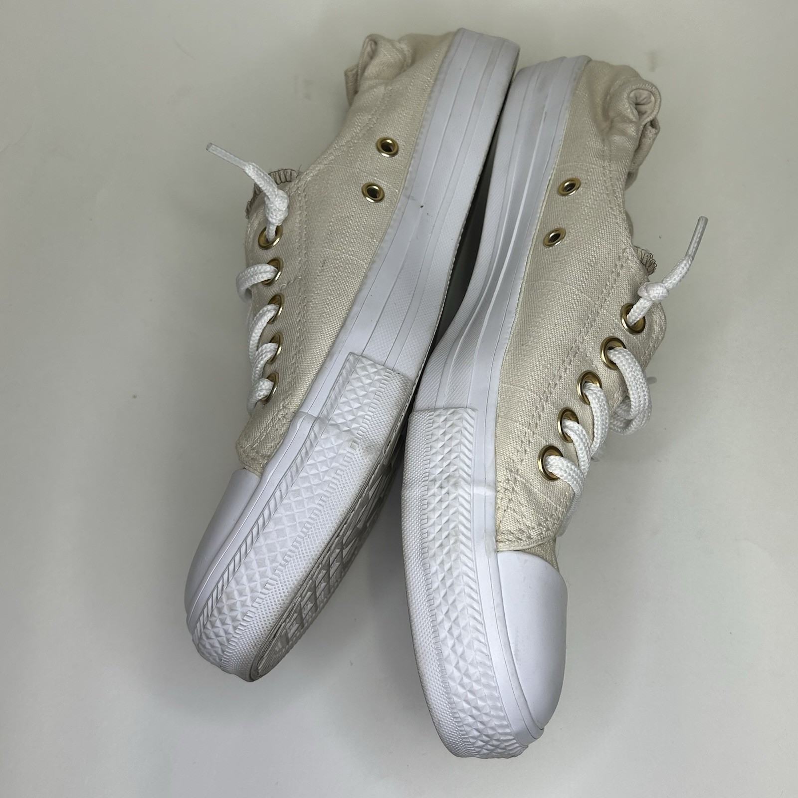 Converse Shoreline Chuck Taylor Beige Tan Gold Eyelets Women’s Size 11 thumbnail 11