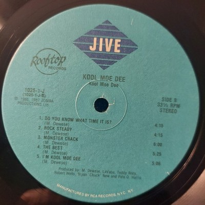 KOOL MOE DEE/Self-Titled Debut/1987/Vinyl,LP, Album FAST,FREE SHIPPING VG+/VG+