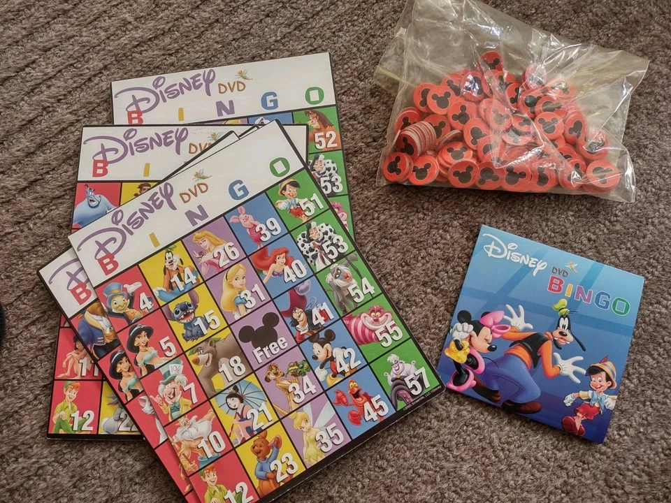 Disney DVD BINGO FOR ALL AGES for 2-6 Players FAMILY FUN Carrying Case Complete - Image 2 of 4