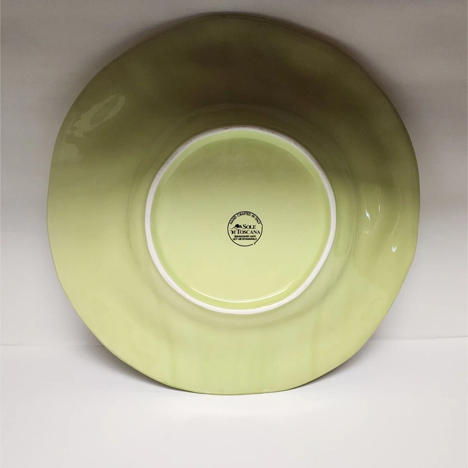 Sole Di Toscana Hand-Made/Painted in Italy Green Monochromatic Serving Platter - Image 4 of 4