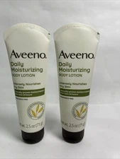 Aveeno Daily Moisturizing Body Lotion Fragrance Free Prebiotic Oat 2.5 oz Lot 2