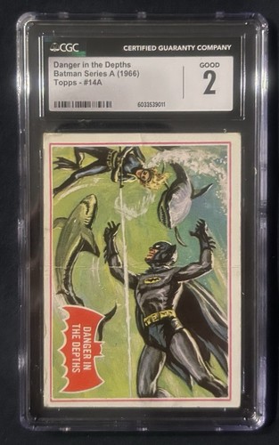 1966 Topps Batman Red Bat #14A Danger in the Depths — CGC 2