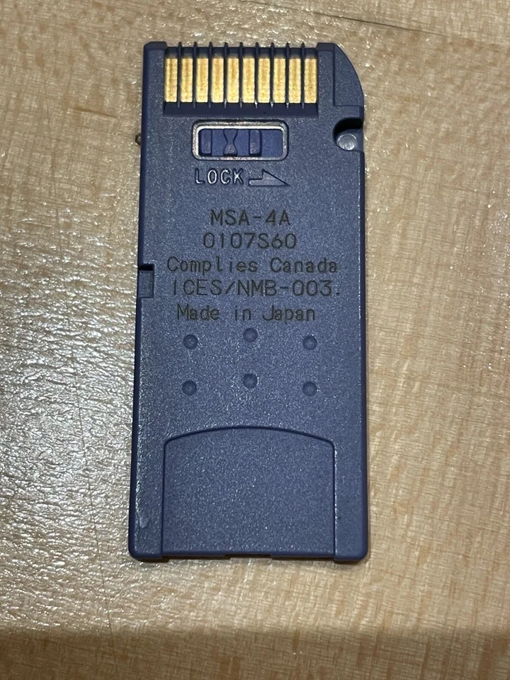 Sony Genuine Memory Stick 4MB MEGABYTE MSA-4A Camera Memory Card MADE IN JAPAN - Image 2 of 2