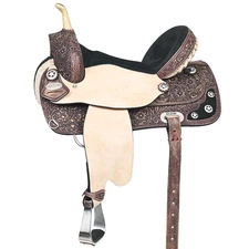 15HS Hilason Western Horse Treeless Trail Barrel American Leather Saddle