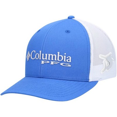 Columbia PFG FISH MARLIN BLUE WHITE MESH HAT CAP FISHING SNAPBACK