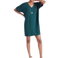 Madewell Novel Shift Dress Size S Forest Green $118 Mini 