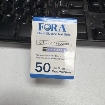 (50) FORA Blood Glucose Test Strips V10 D10 D20 Premium V12 Exp 05/06/2028
