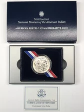 2001-D American Buffalo Uncirculated Silver Dollar w US Mint OGP - Box & COA