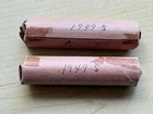 Lot of (2) 1949 S LINCOLN CENT ROLLS. 50 COINS EACH