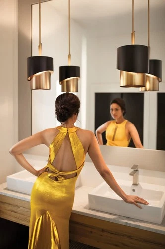 Fredrick Ramond FR34317 Brass Gigi Single Light 10"W Mini Pendant - Picture 3 of 5