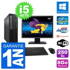 PC Lenovo M73 SFF Ecran 19" Intel i5-4570 RAM 8Go Disque 250Go Windows 10 Wifi