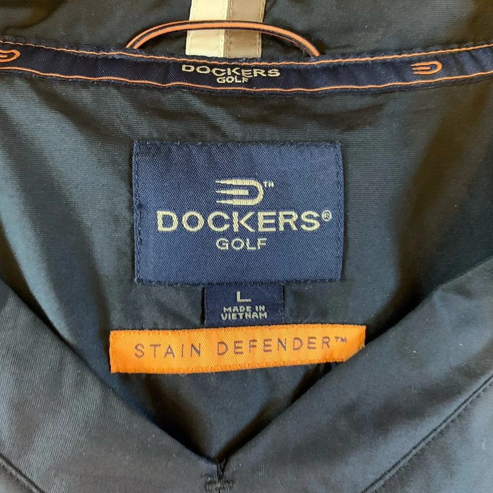 Dockers Golf Jacket Mens Large Black Stain Defender Windbreaker Pullover - Image 3 of 4