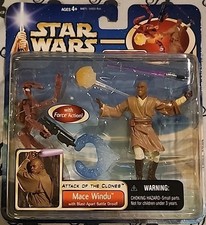Star Wars Attack of the Clones Mace Windu w/Red Blast-Apart Battle Droid 2002