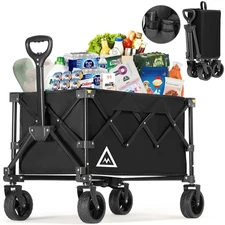 Wagon Cart Shopping Foldable Folding Collapsible with Wheels Big On Beach Gar...