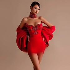 Dresses for Weddings Appliques Sweetheart Sheath Mini Cape Prom 