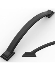 Amerdeco 10 Pack Matte Black Cabinet Pulls, 7.5" 192mm Hole Centers, ZH0016