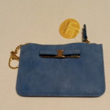 NWT Urban Energy Avenue Credit Card and Coin Purse Blue Clutch with Gold Accents