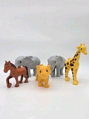 Unico Bausteine Zoo Tiere Set Konvolut Kompatibel mit Lego Duplo