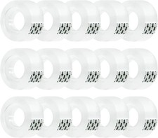 15 Rolls Transparent Clear Tape Refills for Dispenser, Sturdy Tape Not Easily Te
