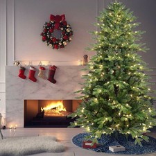 4/5/6.5/7.5 FT PE/PVC Hybrid Automatic Tree Artificial Full Christmas Tree S
