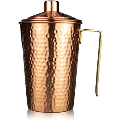 Kosdeg - Kupferkrug mit Deckel - 44 Oz - Trinken Sie mehr Wasser, senken Sie Ihren Zucker