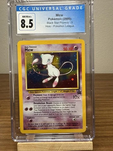 Mew 09/53 WOTC Black Star Promo Holo CGC 8.5 NM/Mint+ w/ SWIRL