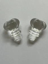 (2) Vintage CCH Glass Era Cabinet Drawer Pull Knobs Clear Crystal