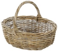 Dehner Rattan Planzkorb Mit Henkel, Ca. 46 X 39 X 18 Cm, Rattangeflecht,