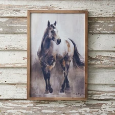 Horse Wall Art Framed Canvas Print Home Western Decorative Collectible