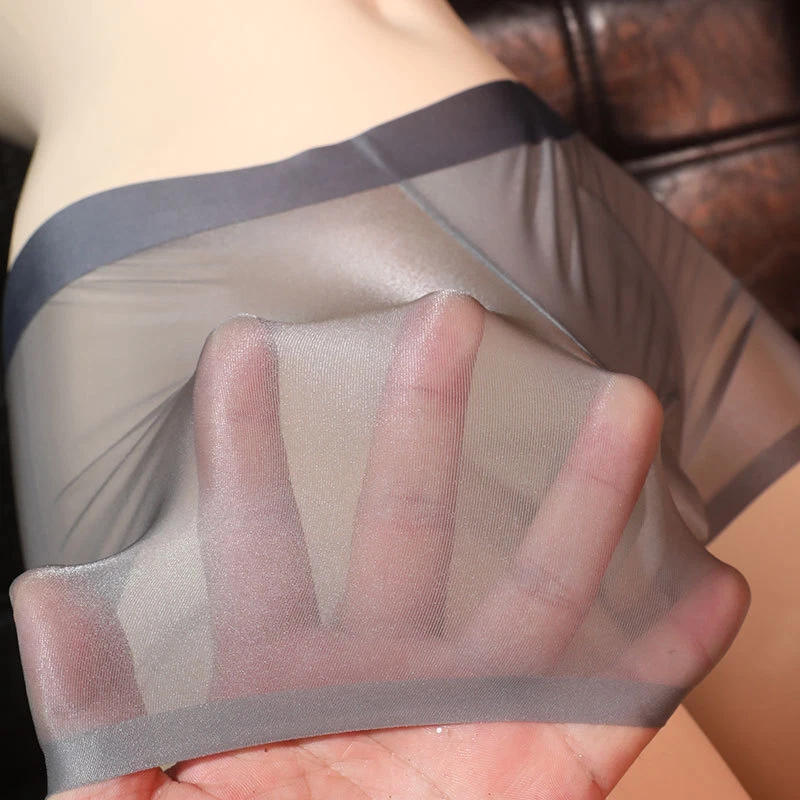 Men's ultra-thin transparent flat angle underwear, textured ice silk underwear - Image 3 of 4