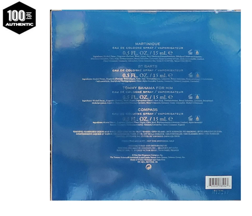 Tommy Bahama 0.5 盎司 4 件套男式-马提尼克、圣巴特、罗盘、为他 — 第 2/2 张图片