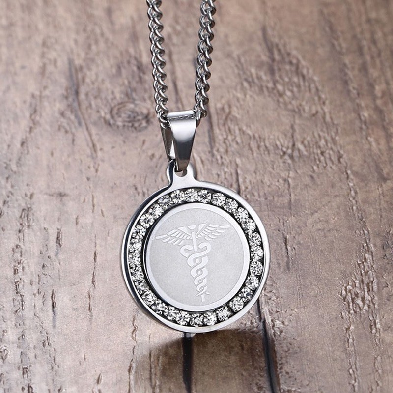 Sterling Silver Medical Alert Necklace Mens Custom Sterling Silver Medical Alert Sterling Silver Medical Alert Necklace Mens Custom Sterling Silver Medical Alert