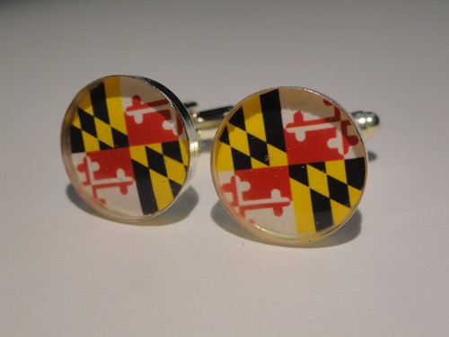 Maryland State Flag Cufflinks--United States of America USA US Patriotic - Picture 2 of 6