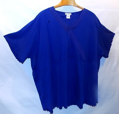 Nice Asymmetrical Lines Front ULLA POPKEN Women's Sz 36-38 Relax Fit Tunic Top 