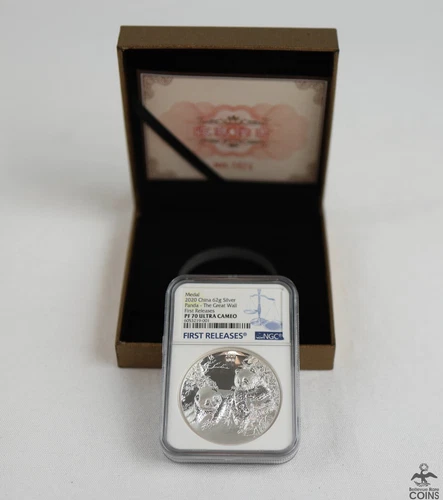 2020 China The Great Wall .999 Silver 62g PANDA Medal NGC PF70 Ultra Cam w/OGP