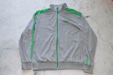 MENS VINTAGE Puma ZIP UP TRACK JACKET GRAY Green STRIPES LOGO SIZE L