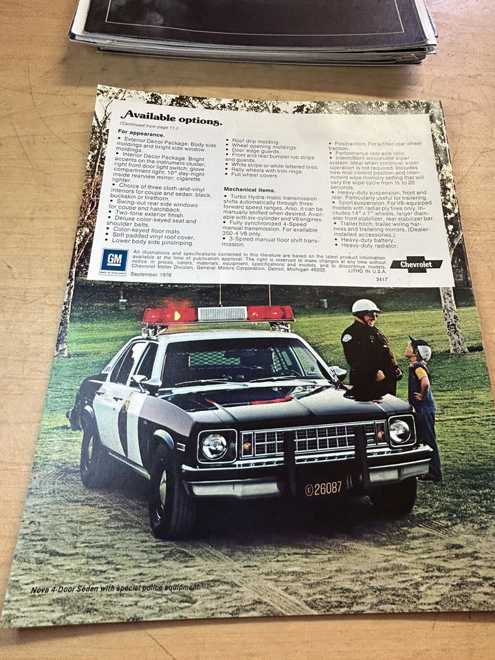 Chevrolet Nova 1977 original concesionario sala de exposición folleto catálogo folleto Foto 2 de 2