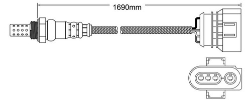 Post-Cat Right oxygen sensor for Audi RS6 BRV V8 4.2 Twin Turbo 4/04-9/ ...