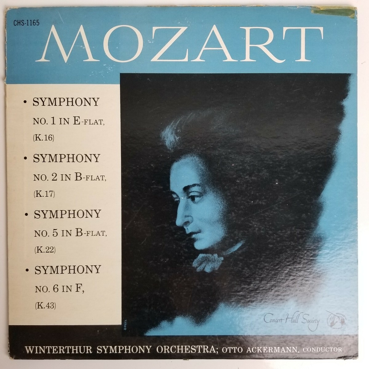Mozart Symphony No. 1 2 5 6 Otto Ackermann Concert Hall Society