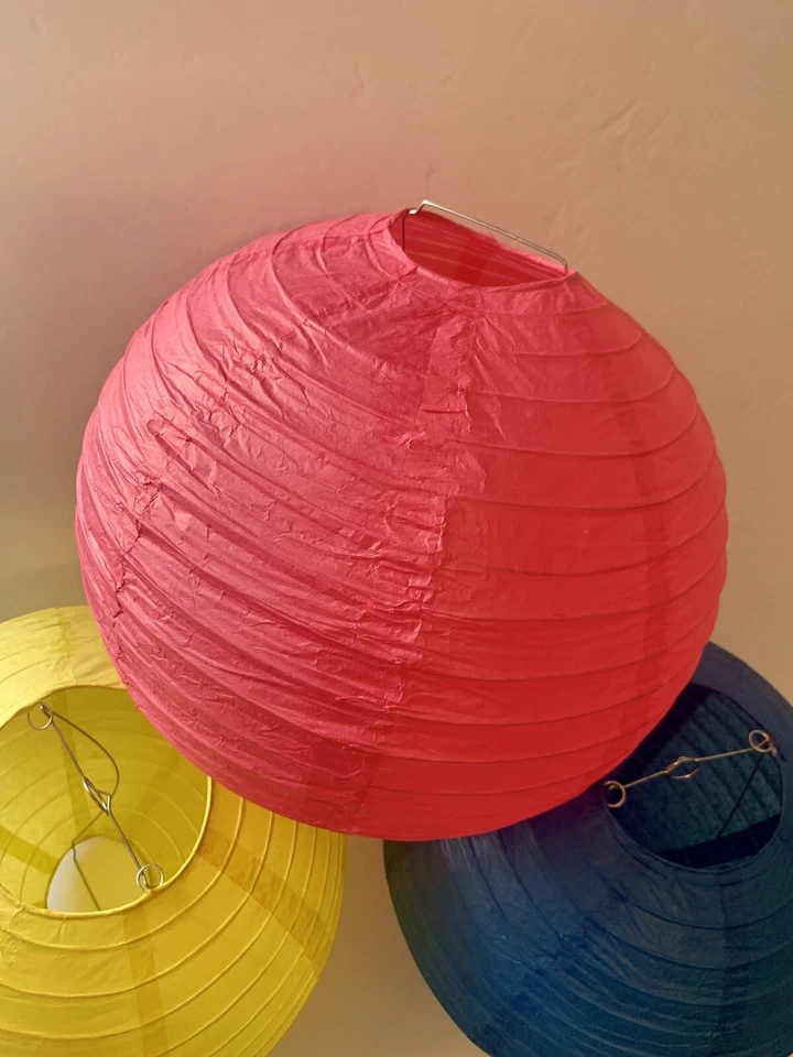 PAPER LANTERN Japanese Set Of 3 Home Decor Birthday Party Wedding Holiday Kids - Image 2 of 4