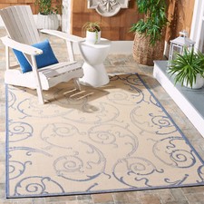 Safavieh Indoor / Outdoor Natural / Blue Area Rugs - CY2665-3101