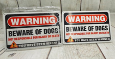 2 Pack Beware of Dog Sign, 10x7 inches, 2PCS 10" x 7" Aluminum 