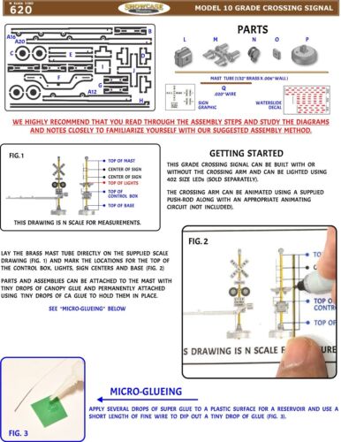 N Scale Model 10 Grade Crossing Signal Kit by Showcase Miniatures (620) - Picture 4 of 8