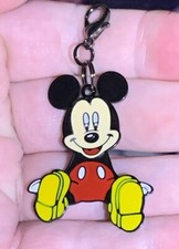 Black Mickey Mouse Charm Zipper Pull  Keychain Add On Clip 