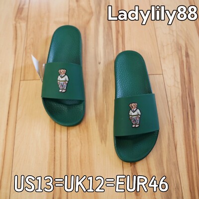 Polo Ralph Lauren ラルフローレン Polo Bear Slide Sandal NEW! Polo Ralph Lauren Black Cayson Bear Slides Sandals
