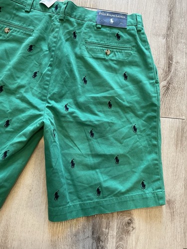 Polo Ralph Lauren Shorts Mens 34Spear Mint All Over Pony Print Prospect - Picture 5 of 6