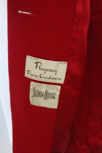 Vintage Regency NIEMAN MARCUS Red Cashmere Coat Size 6 / 8 - Picture 4 of 4