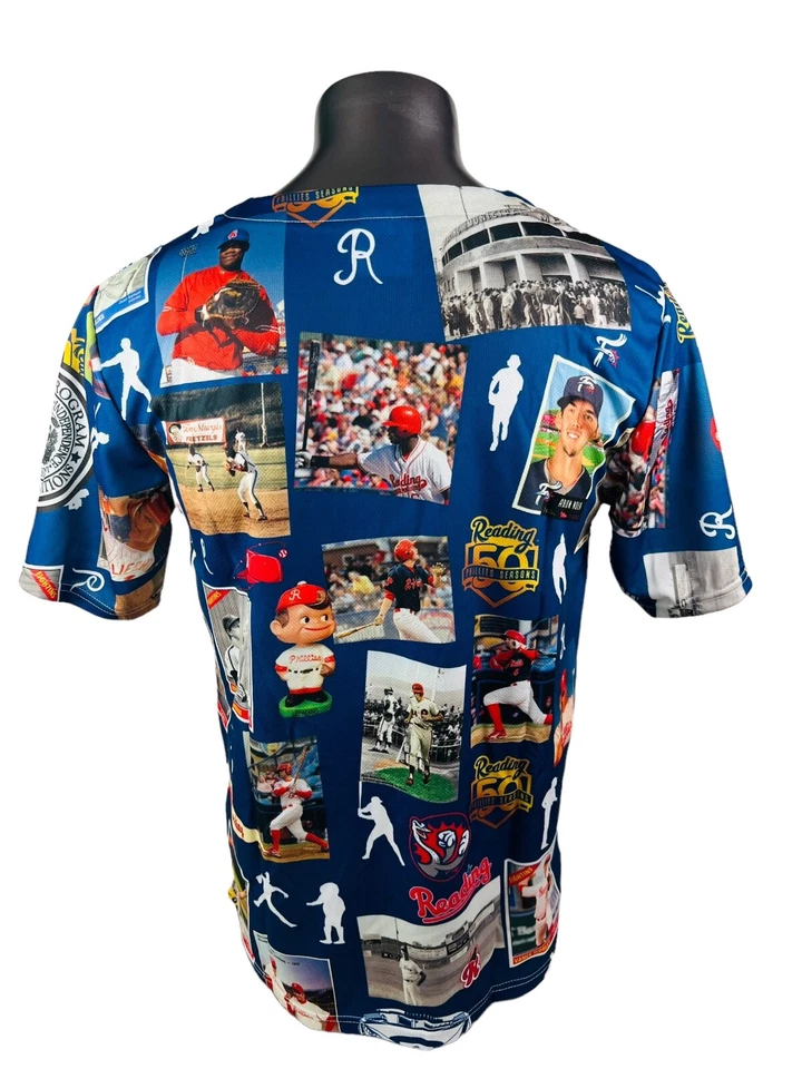 READING FIGHTIN PHILS PHILLIES 50TH SEASON ANNIVERSARY SGA JERSEY YOUTH LARGE - Image 3 of 4