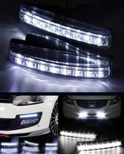 LUCI DIURNE LED DRL AUTO 12V 8SMD BIANCO GHIACCIO UNIVERSALI