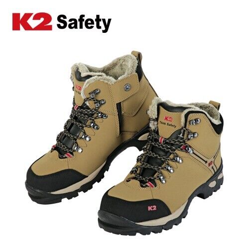 K2 Mens Winter Safety Shoes Work Boots Steel Toe Anti-Smash Warm Fur Shoes - Afbeelding 1 van 7